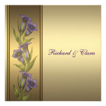 cinquantième Violettes d'or de pourpre d'anniversa Invitations