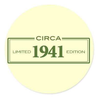 circa 1941 round sticker by smallhandsdesigns