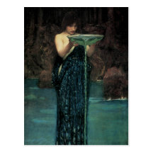 Circe Invidiosa, JW Waterhouse, Vintage Victorian Post Card