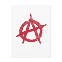 'circle a' anarchy symbol postcard