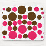 Circle Design Art Brown / Hot Pink mousepads