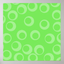 Circle design in green. Retro pattern. Custom Posters