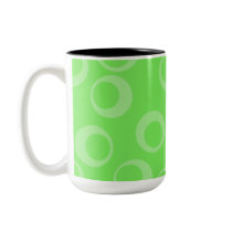 Circle design in green. Retro pattern. Mugs