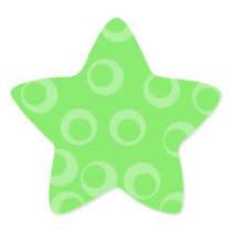 Circle design in green. Retro pattern. Star Sticker