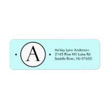 Circle Letter A Monogram Return Address Labels.