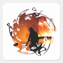 Circle Of Flames Square Sticker