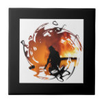 Circle Of Flames Ceramic Tile