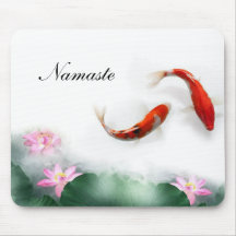 Circle of Life Oriental Zen Feng Shui Koi & Lotus Mouse Pad