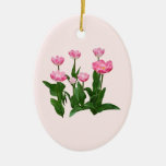 Circle of Pink tulips Christmas Tree Ornament