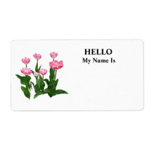 Circle of Pink Tulips Custom Shipping Label