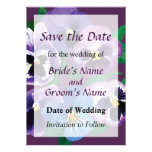 Circle of Purple Pansies Save the Date Personalized Invite
