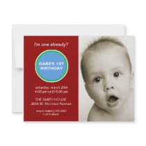 Circle Patch Birthday Invitation