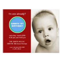 Circle Patch Birthday Invitation