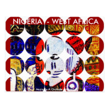 Circle Photo Postcard - nigeria, west africa