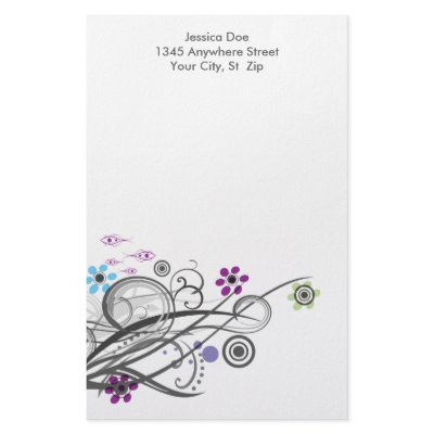Circles and Loops Retro Personalized Stationery by Itayasdesigns