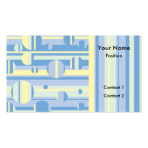 Circles and Stripes business cards - blue