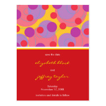 Circles + Dots Blackberry Save The Date Postcard