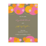 Circles + Dots Juicy Pink Save The Date Postcard