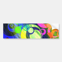 CIRCLES GO GRUNGE BUMPER STICKER