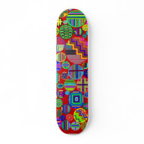 Circles Red PATTERNED Skateboard