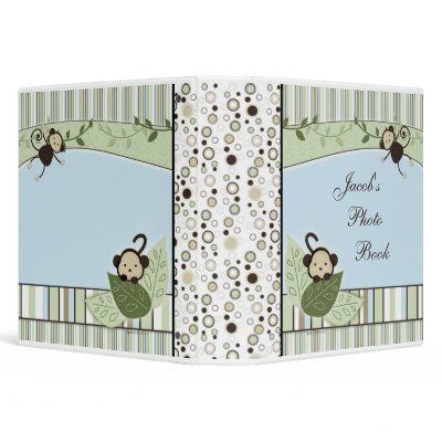 Circles, Stripes, Leaves and Monkey Photo Album Binders by mybabybundles