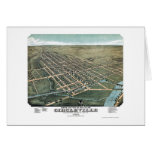Circleville, OH, Panoramic Map - 1876 Greeting Card