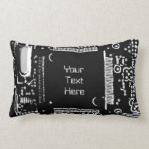 Circuit B & W 2 'Your Text' throw pillow lumbar
