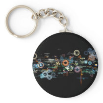 Circuit Board - Black Key Chain