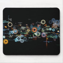 Circuit Board - Black Mouse Mat