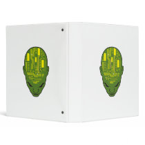 circuit board brain head yellow and green binder
