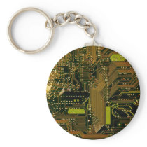 Circuit Board Pattern 1 Key Chain