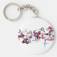 Circuit Board - White Keychain