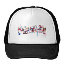 Circuit Board - White Mesh Hats