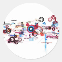 Circuit Board - White Round Sticker