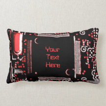 Circuit Red 2 'Your Text' throw pillow lumbar