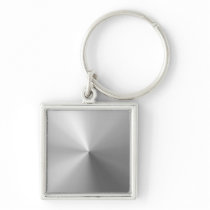 Circular Brushed Aluminum Textured Key Chain
