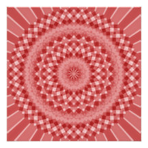 Circular Chequered Pattern - Red and White Art Photo