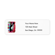 Circular Colorburst with Cheerleader Return Address Label