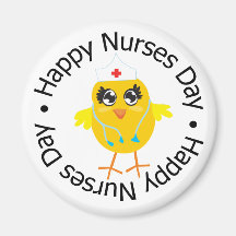 Circular Design Happy Nurses Day Fridge Magnets