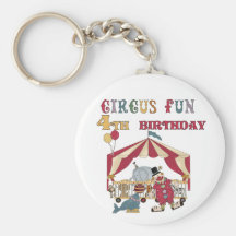 Circus 4th Birthday Tshirts and Gifts Keychain