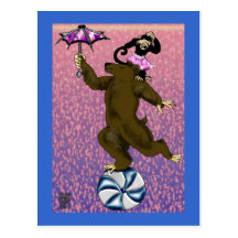 circus bear postcard