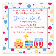 circus birthday party invite cute fun simple