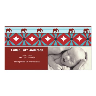 Circus Circus: Birth Announcement Personalized Photo Card by poshbetty_babylounge