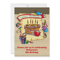 Circus Clown Birthday Party Invitations