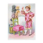 Circus Clown Boy Training Pet Dogs Postcard