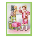 Circus Clown Boy Training Pet Dogs Postcard