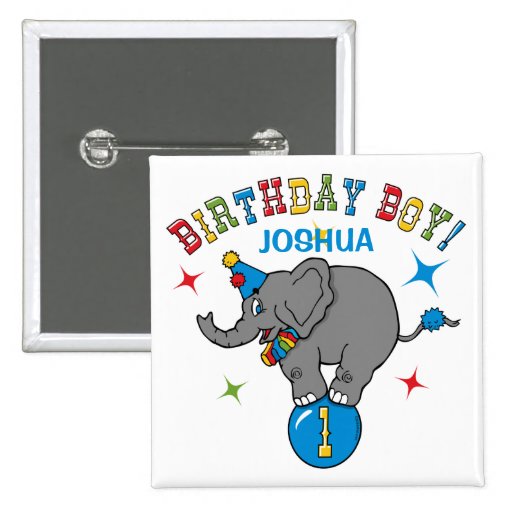 Circus Elephant 1st Birthday Pin