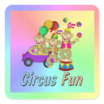 Circus Fun Square Stickers