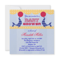 Circus Seal Baby Shower Invitation