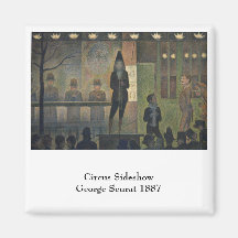 Circus Sideshow by Georges Seurat 1887 Fridge Magnets